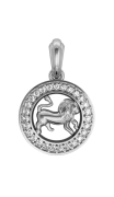 Leo Charm in Silver